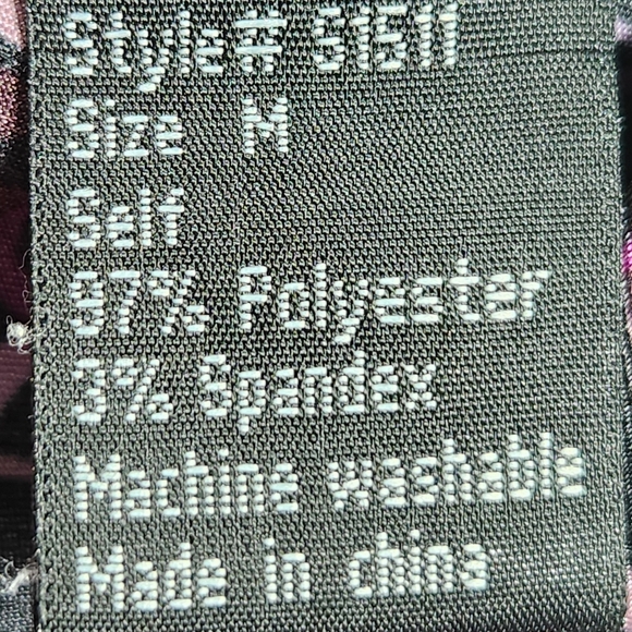 D. J. Summers Purple Satin 3/4 Sleeve Button Down Top Size Medium - Picture 8 of 9